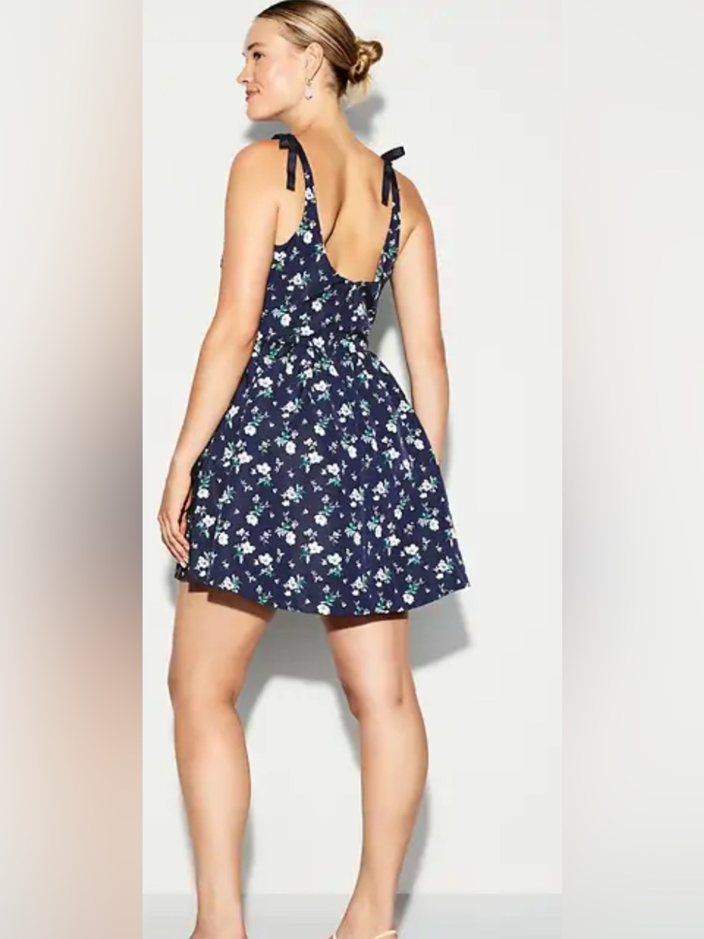 Old Navy Navy Fit & Flare Taffeta Mini Dress